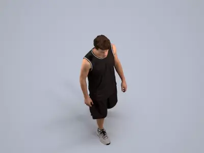 00505Liam005 - Adult Caucasian man exercising outdoors in 3D model