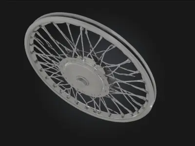 Vintage Wire Wheel  Classic Spoked Rim 3D model