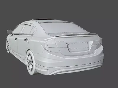 Civic 2012 2016 FD2 without textures Free low-poly 3D model