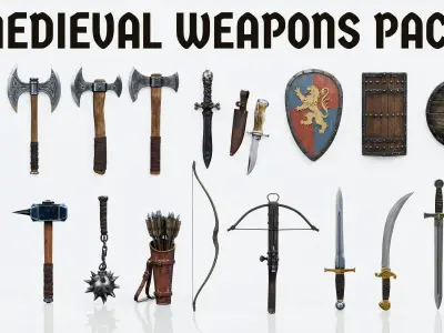 Fantasy Weapons Pack  20 GameReady 3D Models Low-poly 3D model