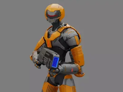 Alien Trooper rigged character 3D model