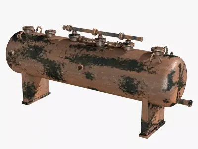 Metal Rusty Industrial Boiler 3D model