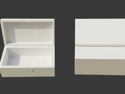 Old Wooden WWII Storage Box Free low-poly 3D model