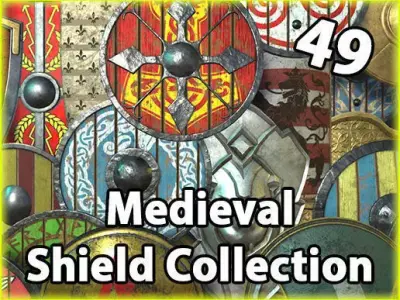 Medieval Shields Collection Vol1 Low-poly 3D model