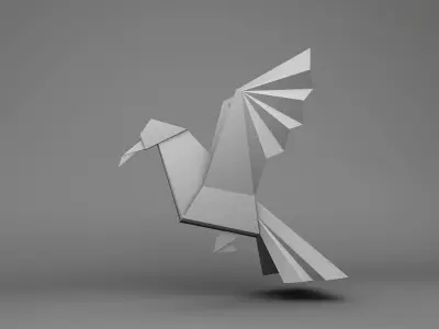 Origamic brid Low-poly 3D model