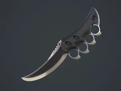 New Design of Knife Low-poly 3D model