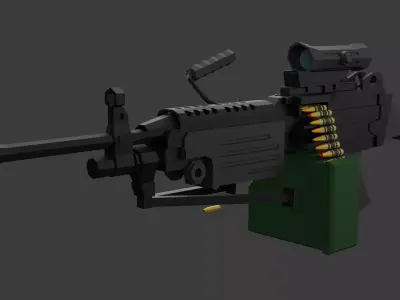 M249 lowpoly  Low-poly 3D model