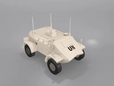 M-3 Panhard Low-poly 3D model