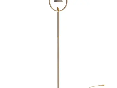 Cone Wood Floor Lamp 3D model