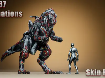 Sci-Fi TRex 2  Low-poly 3D model