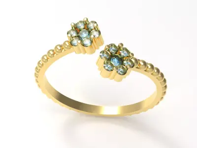 Antique Toi Et Moi Ring 3D print model