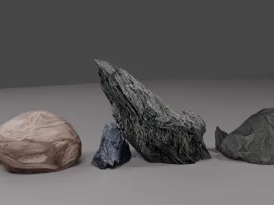 Rocks 3d model three 3D model