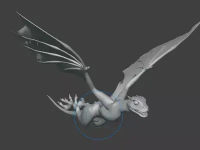 Baby Wyvern Rigged Low-poly 3D model