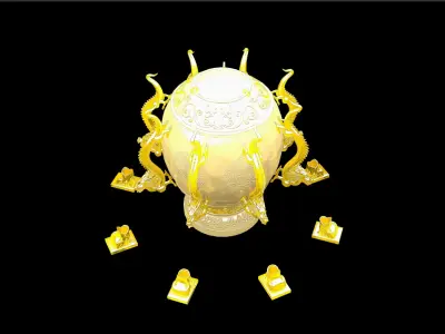 Seismographs Ancient China 3D model