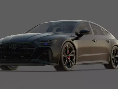 2020 Audi RS7 Sportback 3D Model  Four-Door Supercar Performance Low-poly 3D model