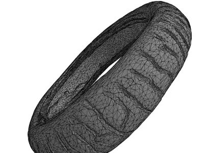Dirty Motorcycle Tire Low-poly 3D model