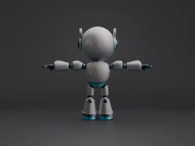 Stylized Sci-Fi Robot Character Low Poly Rigged 3D Model 3D model