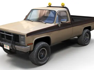 4x4 pickup Low-poly 3D model