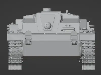 H0 1-87 scale WW2 StuG III Ausf F 3D print model