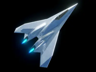 Sci-Fi Jet Ship Falcon XR Low-poly 3D model