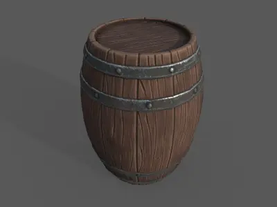 Stylized Barrel Low-poly 3D model get