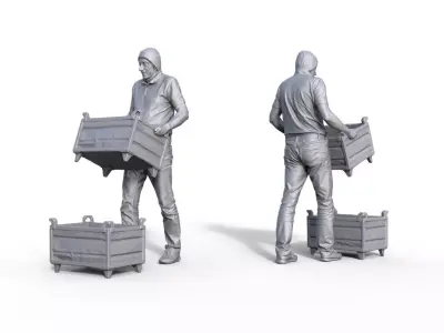 Fishermen figures for ship models 3D print model