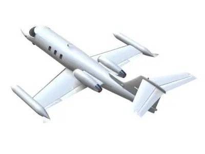 Learjet25 private jet 3D model