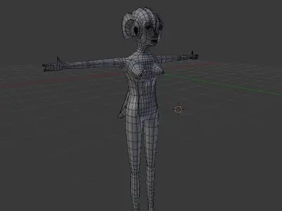 Alien Fish Woman BASE MESH Free 3D model