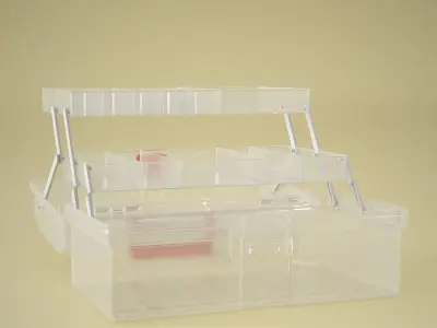 TOOLBOX PLASTIC TRANSPARENT RIGGED 3D model