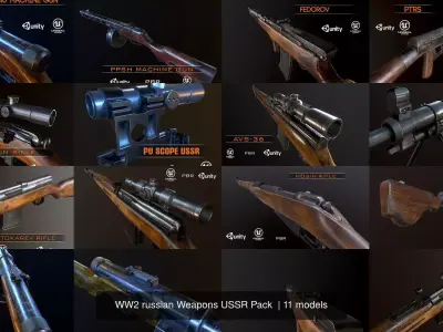 WW2 russian Weapons USSR Pack 