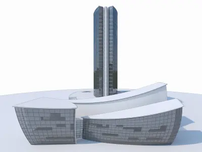 High-rise Office Building 03  Low-poly 3D model