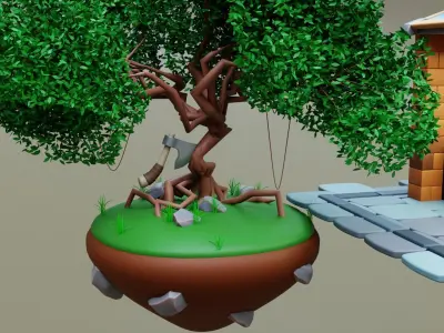 Lumberjack Shop Free low-poly 3D model