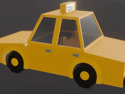 Taxi Car Free low-poly 3D model