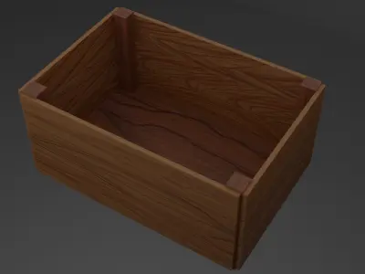 Wooden crate Free low-poly 3D model 9