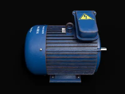 Industrial electric motor 3D model