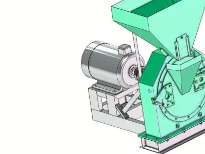 Industrial Hammer Crusher Machine 3D model