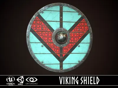 Viking Shield 13 Low-poly 3D model