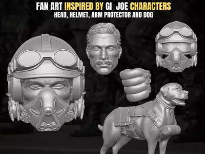 Mutt Kit fan art for action figures 3D print model