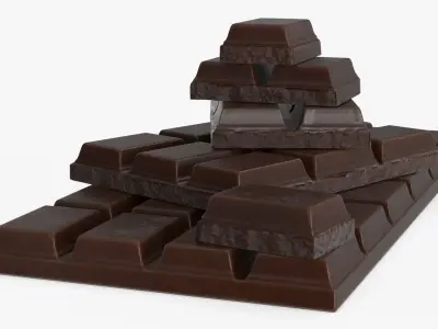 Dark and White Chocolate Set Low-poly 3D model
