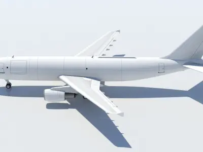 Airbus A300-600F Static Lowpoly Low-poly 3D model