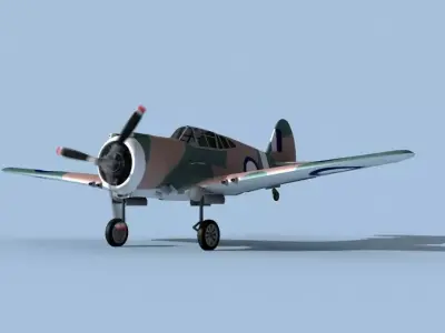 Curtiss H-75C Mohawk New Zealand 3D model