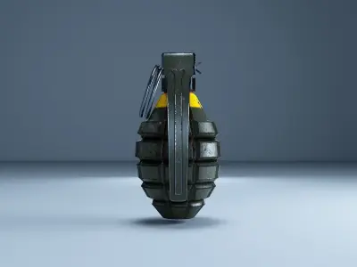MK2 Grenade Low-poly 3D model 5