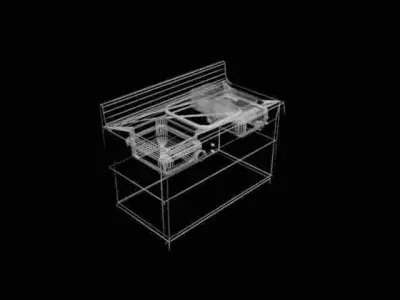 INDUSTRIAL KITCHEN FRENCHFRIES UNIT 3D model