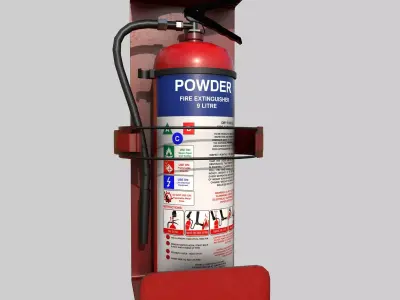 Fire Extinguisher with Stand Low-poly 3D model