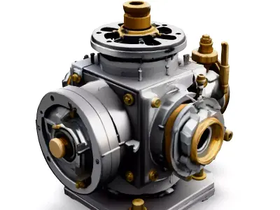 HighTech Industrial Machine Part Low-poly 3D model