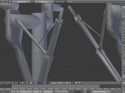 A320 Rear Landing gears Low-poly 3D model