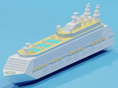 Cartoon Cruise Ship 3D model
