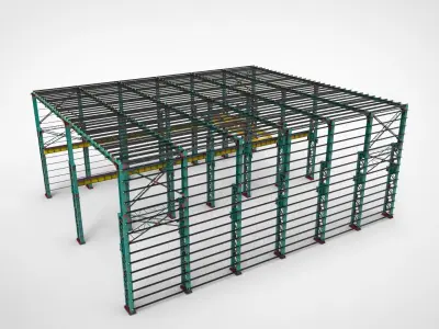 Warehouse Construction Low-poly 3D model