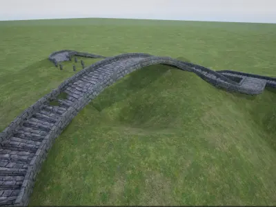 Modular Stone Stairs and Road Pack Low-poly 3D model