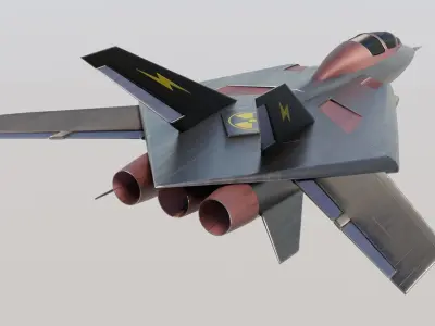 Jet Turbokat Low-poly 3D model
